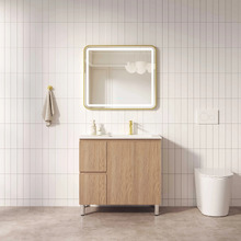 Byron 900mm Light Oak Freestanding Vanity with Removable Kickboard